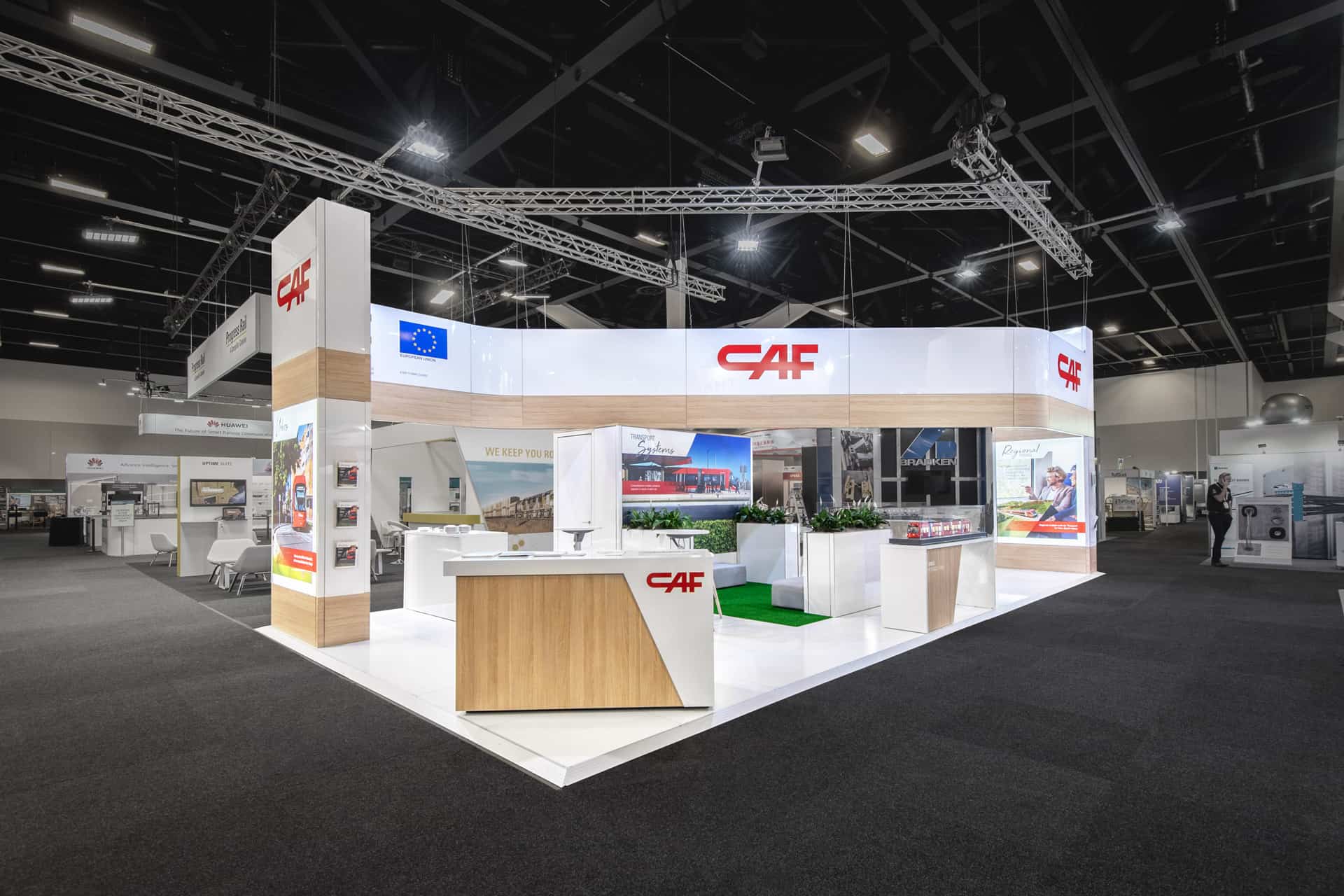 CAF custom exhibition stand at AusRail by Expocentric.com.au