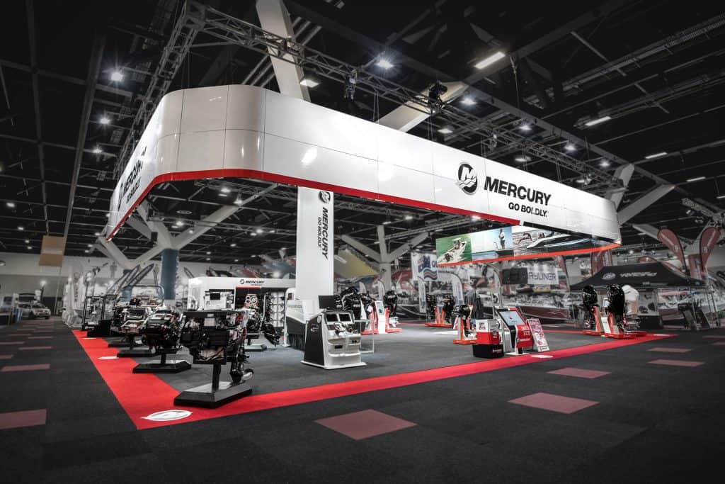 Mercury MArine custom exhibition stand at SIBS 2019 by Expocentric.com.au