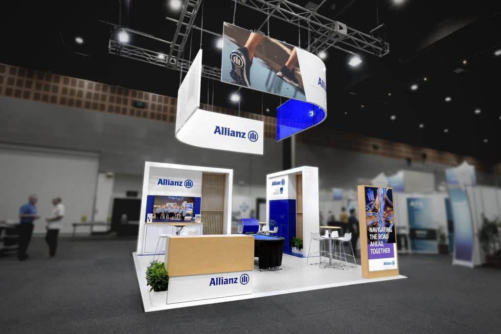 Allianz custom exhibition stand at Steadfast 2019 by Expocentric.com.au
